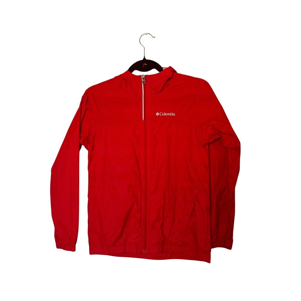 Columbia Kids Switchback Hooded Windbreaker Jacket Red Full Zip Size‎ M 10/12